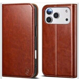 Genuine Leather Wallet Case for iPhone 17 Pro Max 6.9" 2025 | Flip Magnetic NWT